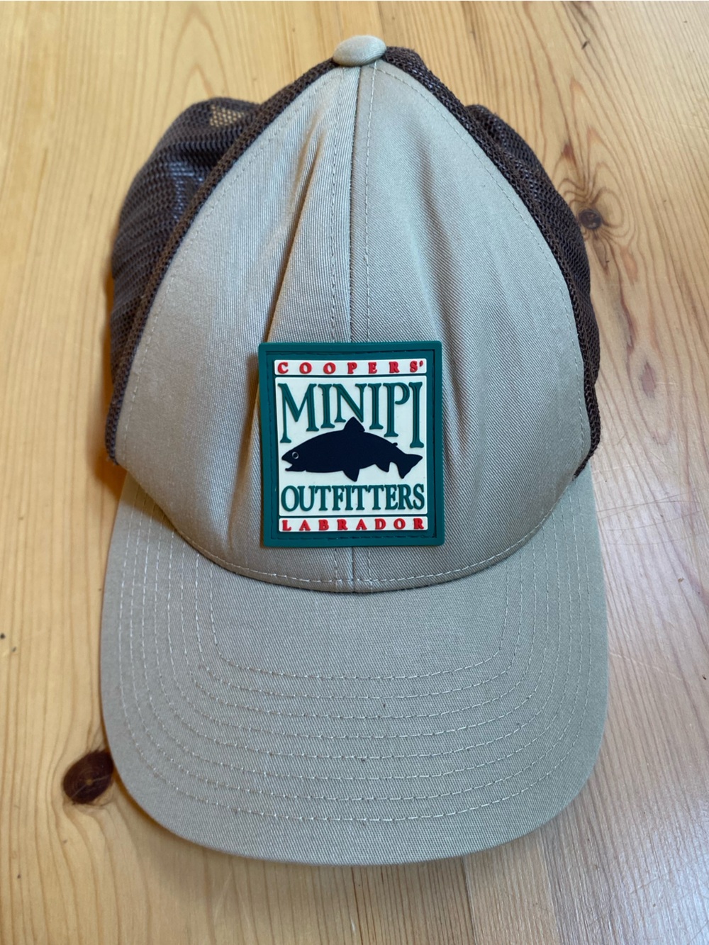 Tan Mesh Trucker Cap Coopers Minipi Outfitters Labrador Beige Green